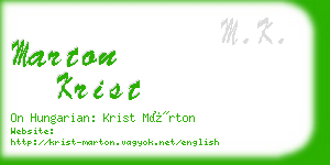 marton krist business card